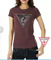 tee shirt mujer guess short sleeve genereux cotton 2013 france sm network brown